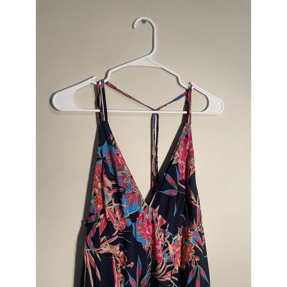 Lulu's Navy Floral Maxi Dress with Pink & Blue Print - Picture 3 of 11